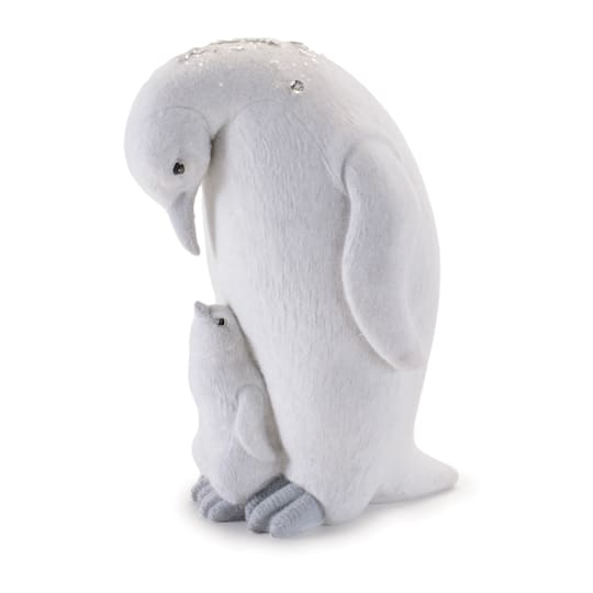 Melrose 6.25" White Finish Penguin & Chick Figurines, 4ct.